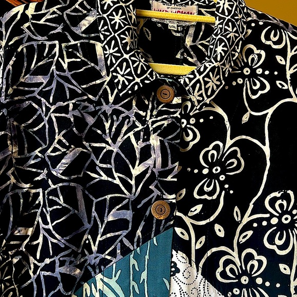 PristineWILDTHING CHICO Of CAWhiteBlackSoftTealGeomatric&Flower L/XL.Versatile - Picture 3 of 13